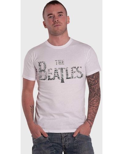Beatles Drop T Logo Tickets T Shirt - White