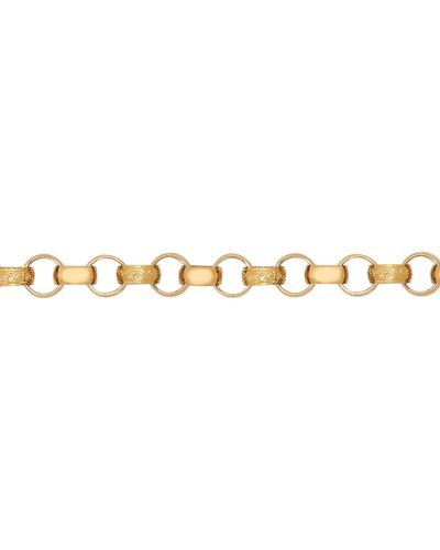 Jewelco London 9ct Gold Cz Engraved Cast Belcher 8mm Chain Bracelet 7.5inch 19cm - Jcn001t - Metallic