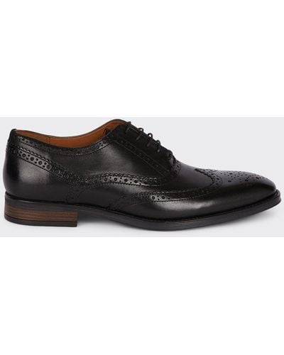 Burton Leather Smart Black Oxford Brogue Shoes