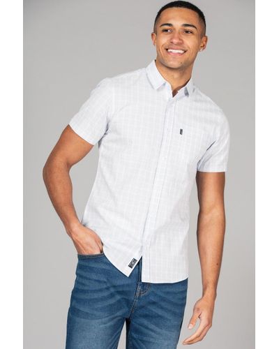 Tokyo Laundry Cotton Short Sleeve Button-up Shirt With Chest Pocket - White