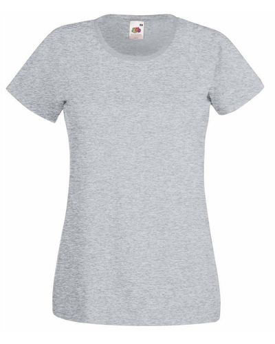 Fruit Of The Loom Lady-fit Valueweight Short Sleeve T-shirt Set Of 5 - Grey