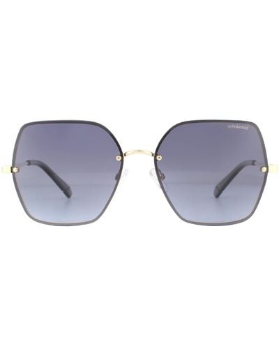 Polaroid Square Gold Grey Grey Gradient Polarized Sunglasses