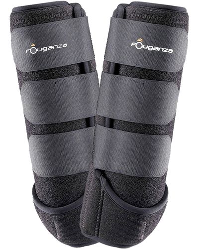 Fouganza Decathlon Horse Riding Neoprene Full Boots For Horse And Pony Twin-pack - Black