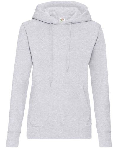 Fruit Of The Loom Heather Classic Hoodie - White