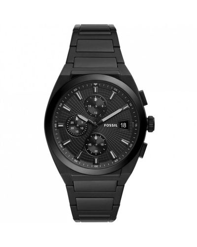 Fossil Everett Chronograph Stainless Steel Fashion Analogue Watch - Fs5797 - Black