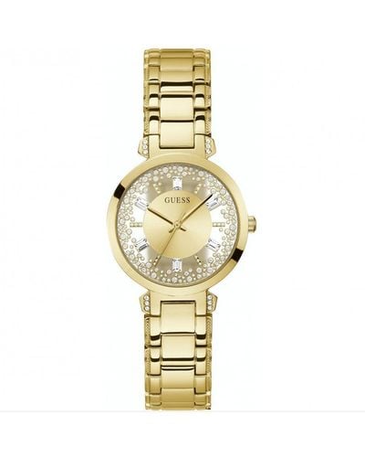 Guess Crystal Clear Stainless Steel Fashion Analogue Watch - Gw0470l2 - Metallic