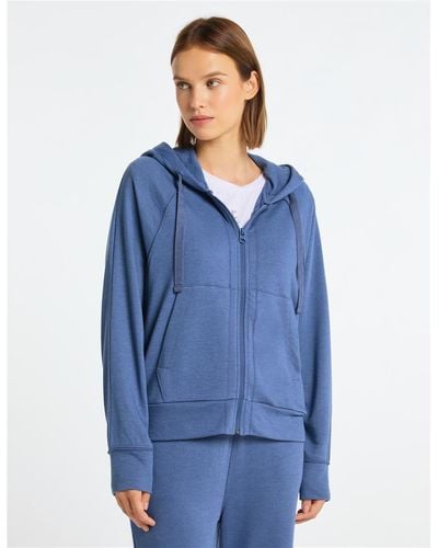 Venice Beach Relaxed Sweatjacket With Hood - Blue