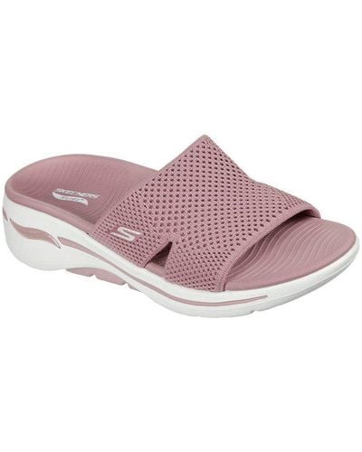 Skechers 'go Walk Arch Fit Worthy' Polyester Sandals - Pink