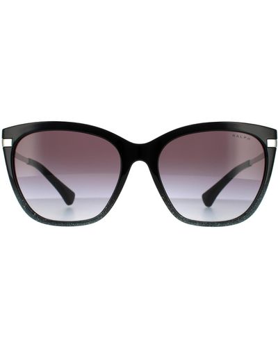 Ralph By Ralph Lauren Fashion Shiny Gradient Black Glitter Grey Gradient Sunglasses - Brown