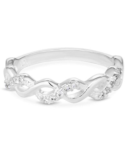 Simply Silver Sterling Silver 925 With Cubic Zirconia Infinity Ring - Metallic