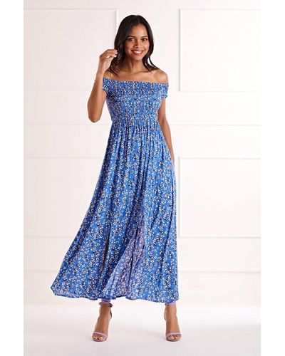 Mela Blue Floral 'rosabel' Maxi Dress