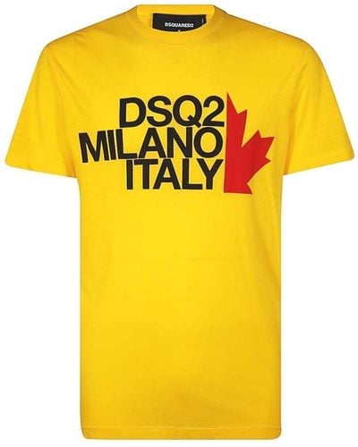 DSquared² Dsq2 Milano Italy Yellow T-shirt
