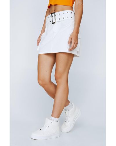 Nasty Gal Faux Leather High Top Trainers - White