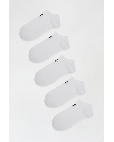 Burton 5 Pack White Embroidered Trainer Liner Socks