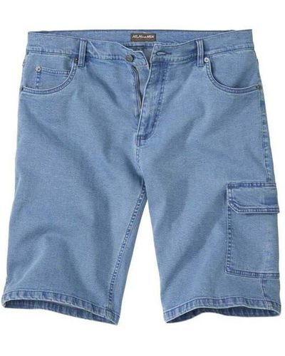 Atlas For Men Denim Cargo Shorts - Blue
