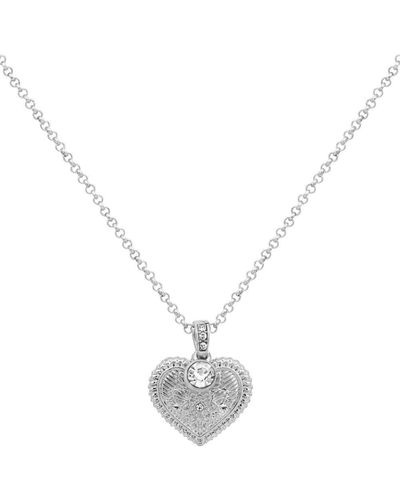 Bibi Bijoux Silver 'heart On Fire' Necklace - White
