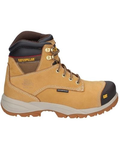 Caterpillar Spiro Lace Up Waterproof Leather Safety Boot - Natural