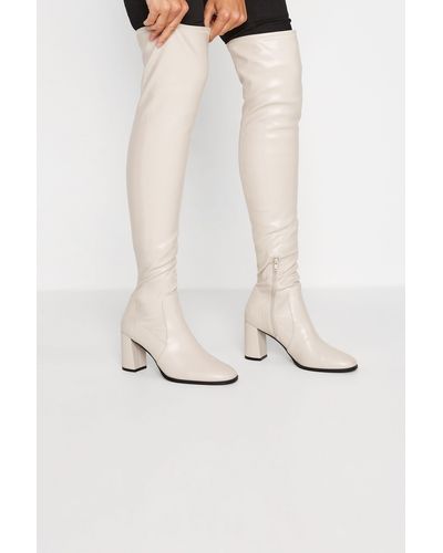 Long Tall Sally Over The Knee Boots - White