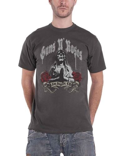 Guns N Roses Death Band Logo T Shirt - Grey