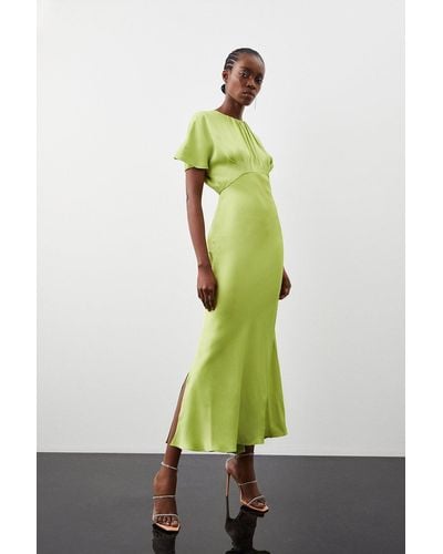 Karen millen green silk dress sale