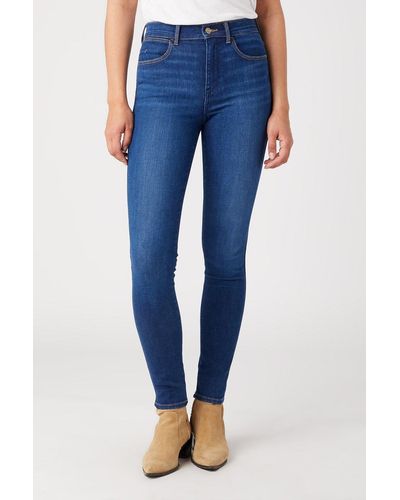 Wrangler High Rise Skinny (cosy Night) - Blue