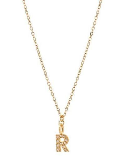 Joy by Corrine Smith Dainty Pearl Initial 'r' Necklace Gold Plated - White