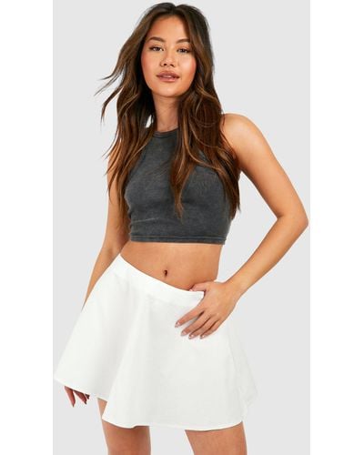 Boohoo White Mini Tennis Skirt