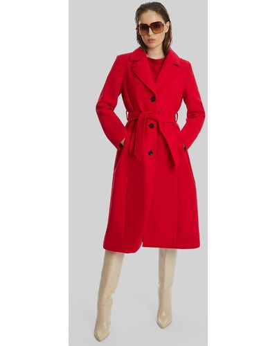 James Lakeland Three Buttons Belted Coat - Red