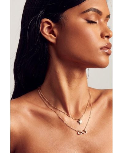MissPap Infinity Double Layer Necklace - Brown