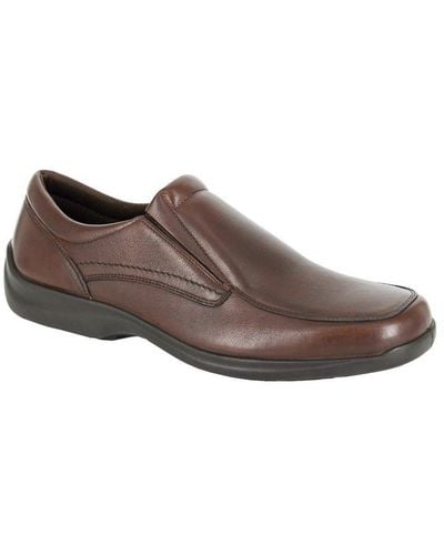 Imac Leather Twin Gusset Casual Shoes - Brown