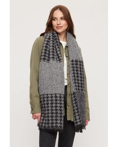 Dorothy Perkins Brushed Dogtooth Scarf - Grey