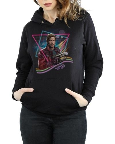 Marvel Guardians Of The Galaxy Neon Star Lord Hoodie - Black
