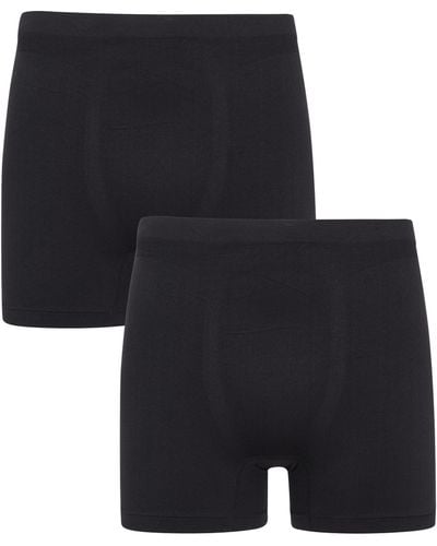 Mountain Warehouse Seamless Boxers 2 Pack Quick Dry Stretchy Soft Underwear - Black