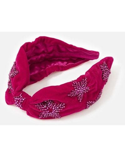 Accessorize Star Embroidered Headband - Pink