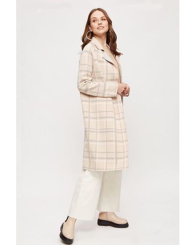 Dorothy Perkins Check Edge To Edge Coatigan - Natural