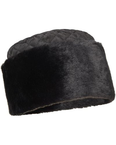 Mountain Warehouse Faux Fur Ambush Hat Casual Soft Winter Cap - Black