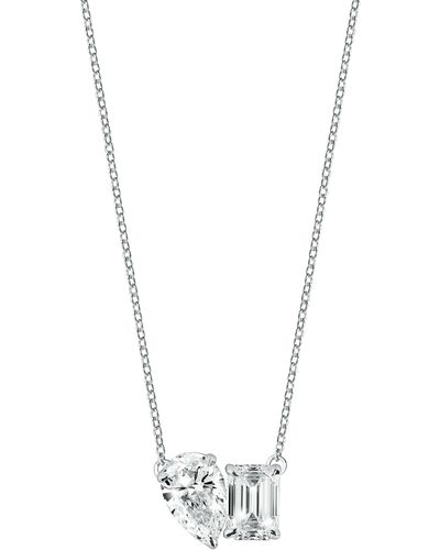 Created Brilliance Elise White Gold Lab Grown Diamond Toi Et Moi Necklace