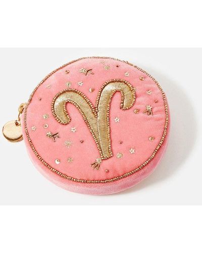 Accessorize Star Sign Coin Purse-aries - Pink