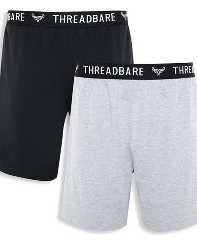Threadbare 2 Pack 'barry' Pyjama Shorts - Black