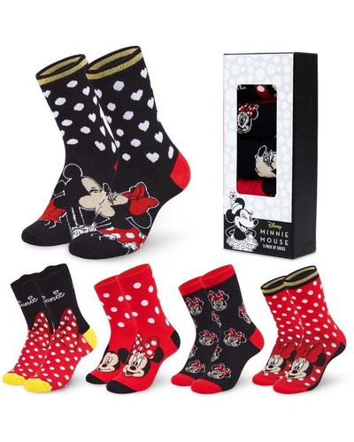 Disney Minnie Mouse 5 Pack Socks - Red
