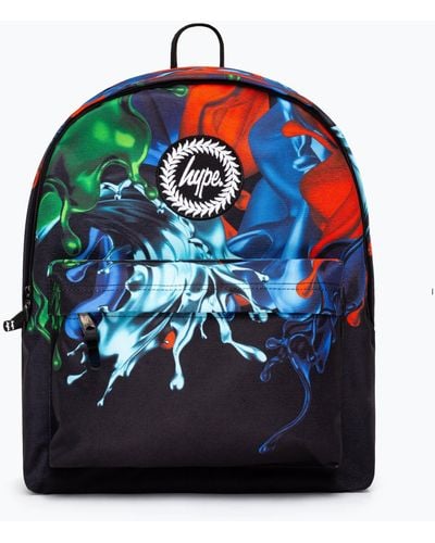 Hype Black Liquid Drips Backpack - Blue