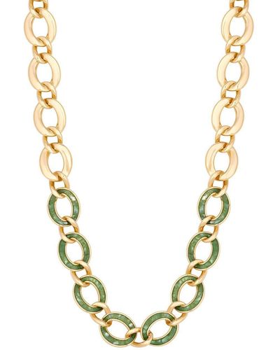 Mood Gold Mother Of Pearl And Polished Interlinked Collar Necklace - Metallic