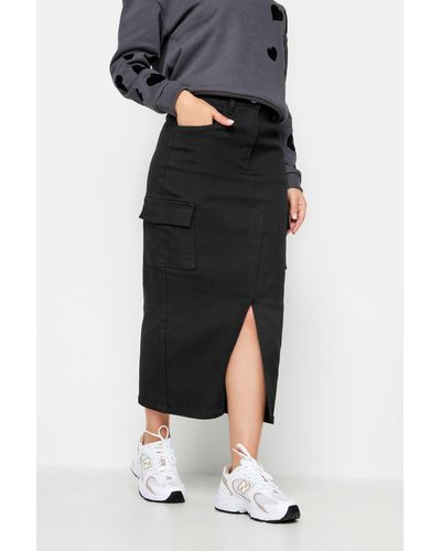 PixieGirl Petite Utility Midi Skirt - Black