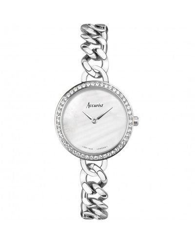 Accurist Jewellery Womens Stainless Steel Classic Analogue Watch - 78007 - White