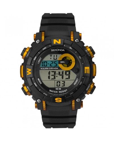 Sekonda Stainless Steel And Resin Classic Digital Quartz Watch - 1526 - Black