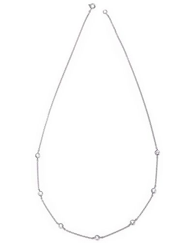 The Fine Collective Sterling Silver Cubic Zirconia Station Necklace - White