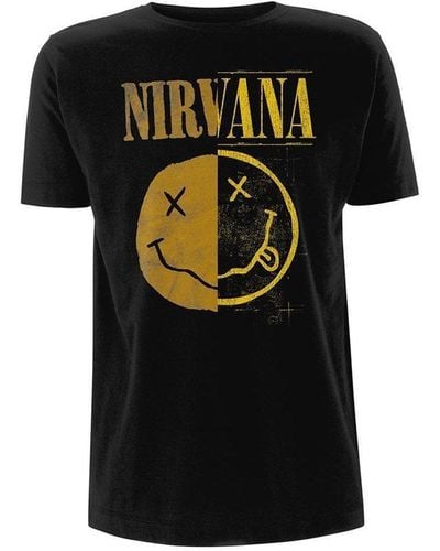 Nirvana Spliced Smiley T-shirt - Black