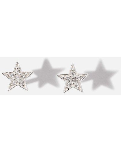 Accessorize Sterling Silver Sparkle Star Stud Earrings - White