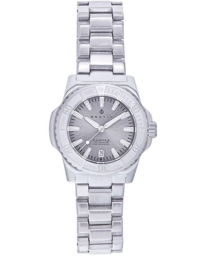 Nautis Cortez Automatic Bracelet Watch W/date - Grey - Metallic