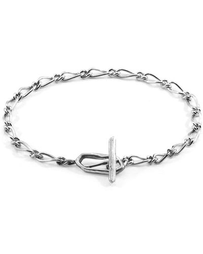 Anchor and Crew Arabella Twist Silver Chain T-bar Bracelet - Metallic